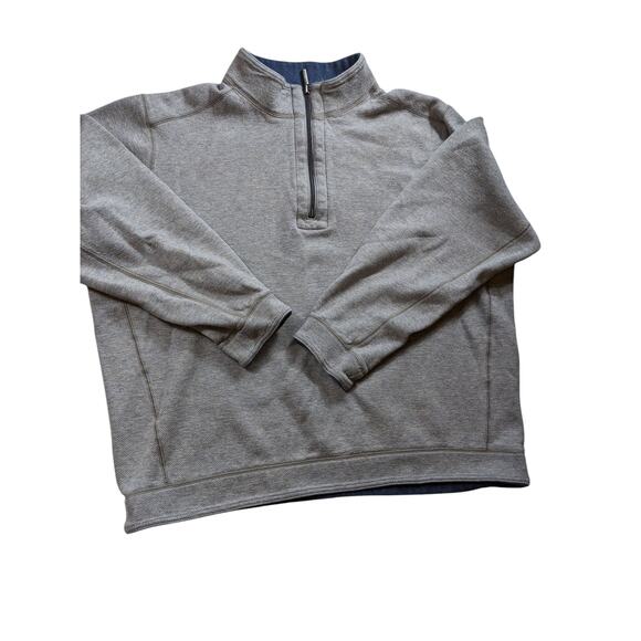 Tommy Bahama Mens Large Reversible 1/4 Zip Pullover Sweatshirt Blue Gray Sweater - Picture 5 of 10